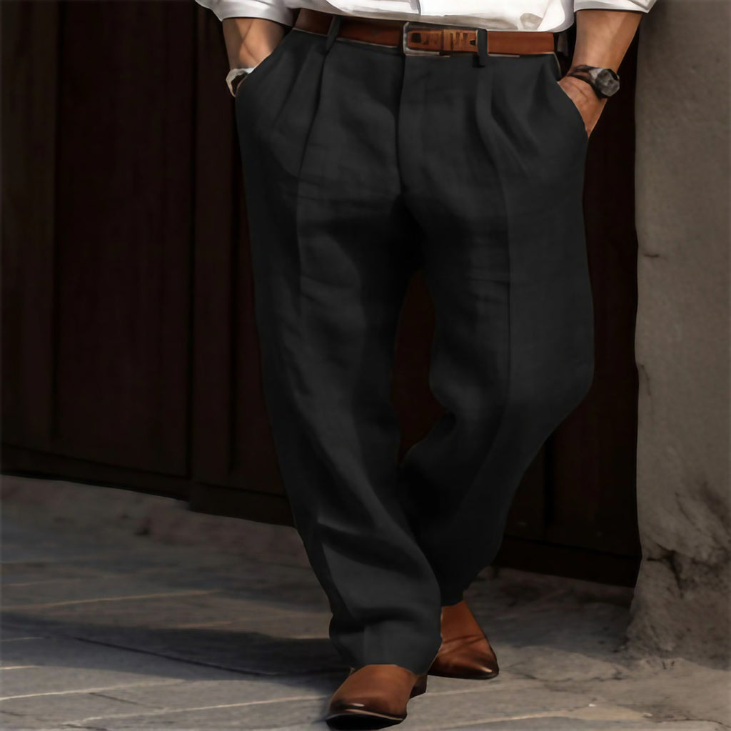 Pantalon léger homme coupe décontractée, du S au 2XL, noir