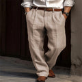 Pantalon léger homme coupe décontractée, du S au 2XL, beige