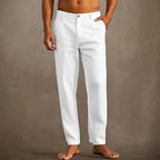 Pantalon d'été homme léger, coupe décontractée, neuf coloris, blanc