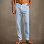 Pantalon d'été homme léger, coupe décontractée, neuf coloris, bleu clair