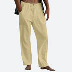 Pantalon d'été homme léger, coupe droite, neuf coloris, vert