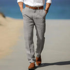 Pantalon d'été homme léger, coupe décontractée, sept coloris, gris clair