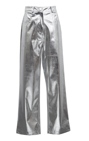 Pantalon argenté femme coupe fluide, du XS au L