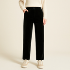 Pantalon fuselé femme taille haute à plis, quatre coloris