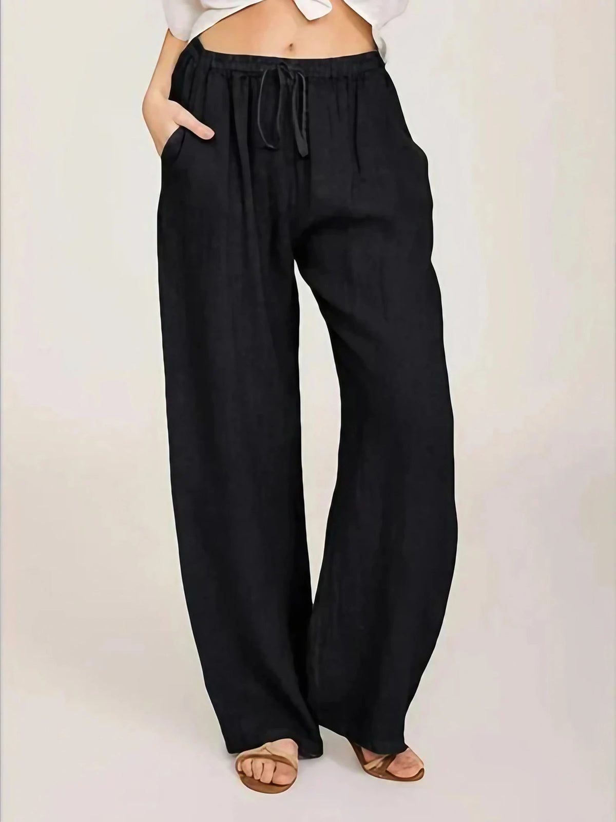 Pantalon habillé femme, coupe féminine, du S au 3XL, noir