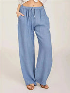 Pantalon habillé femme, coupe féminine, du S au 3XL, bleu