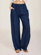Pantalon habillé femme, coupe féminine, du S au 3XL, bleu marine