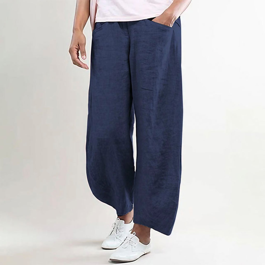 Pantalon d'été femme léger, coupe décontractée, du S au 2XL, bleu