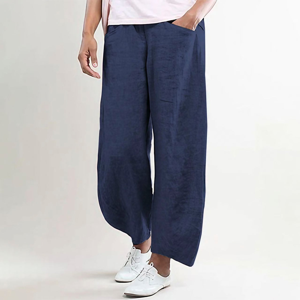 Pantalon d'été femme léger, coupe décontractée, du S au 2XL, bleu