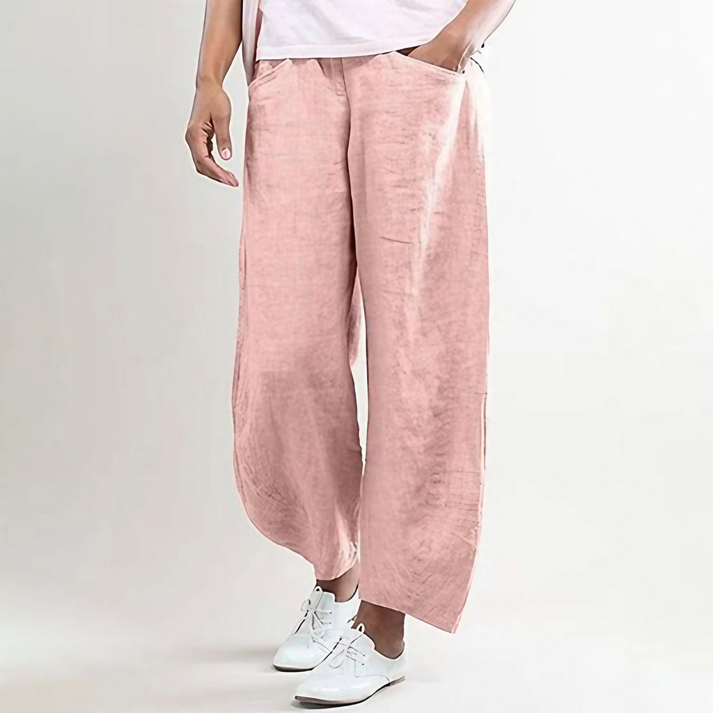 Pantalon d'été femme léger, coupe décontractée, du S au 2XL, rose