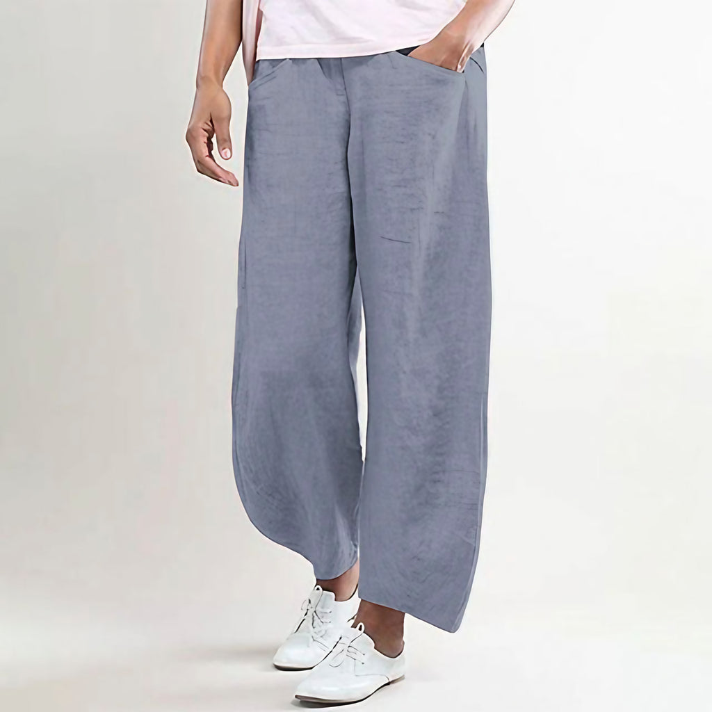 Pantalon d'été femme léger, coupe décontractée, du S au 2XL, gris