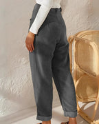 Pantalon femme en tissu côtelé, quatre coloris, du S au 3XL