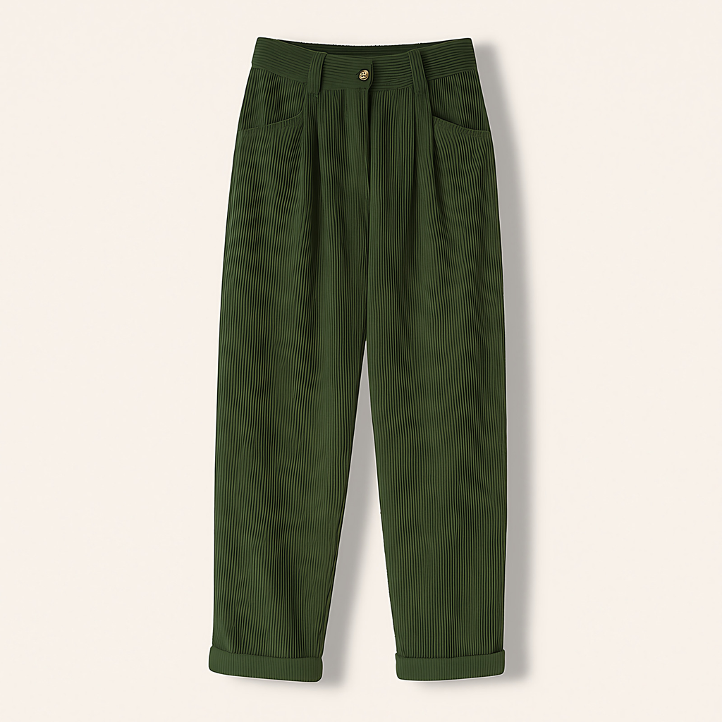 Pantalon femme en tissu côtelé, quatre coloris, du S au 3XL, vert olive