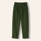 Pantalon femme en tissu côtelé, quatre coloris, du S au 3XL, vert olive
