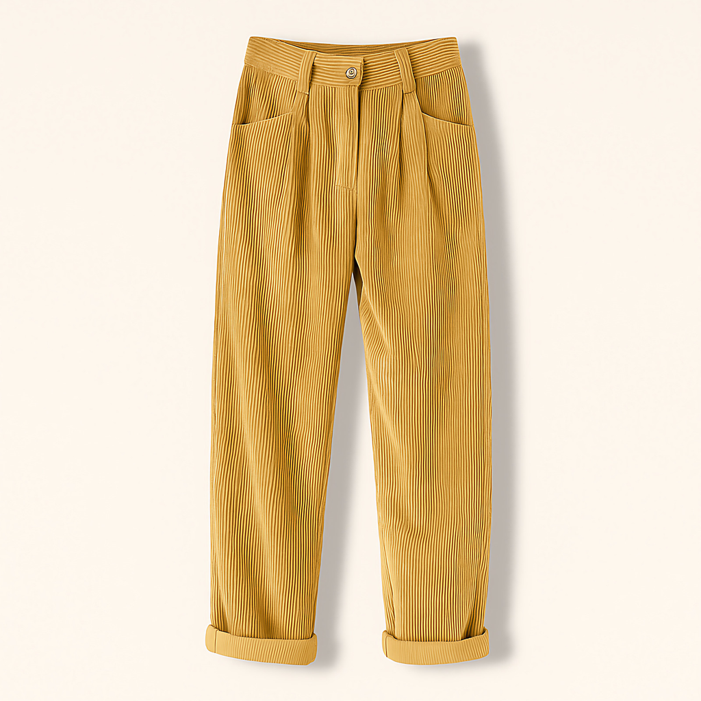 Pantalon femme en tissu côtelé, quatre coloris, du S au 3XL, jaune