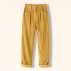 Pantalon femme en tissu côtelé, quatre coloris, du S au 3XL, jaune