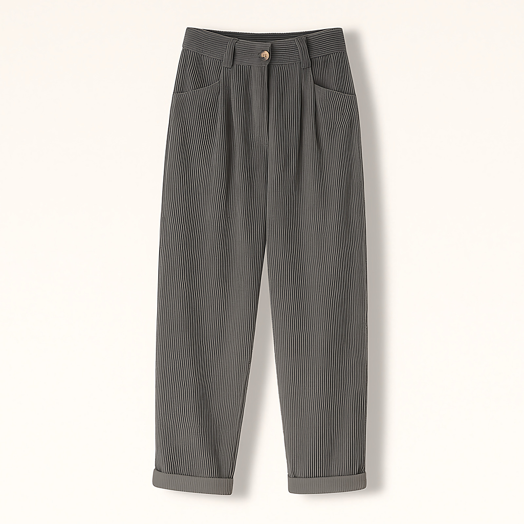 Pantalon femme en tissu côtelé, quatre coloris, du S au 3XL, gris