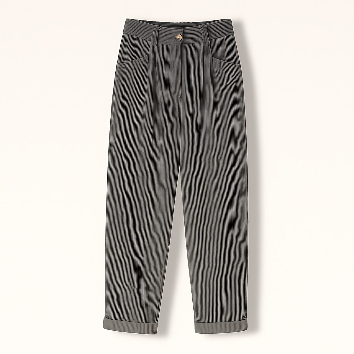 Pantalon femme en tissu côtelé, quatre coloris, du S au 3XL, gris