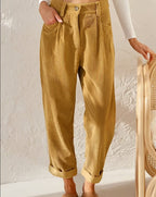 Pantalon femme en tissu côtelé, quatre coloris, du S au 3XL