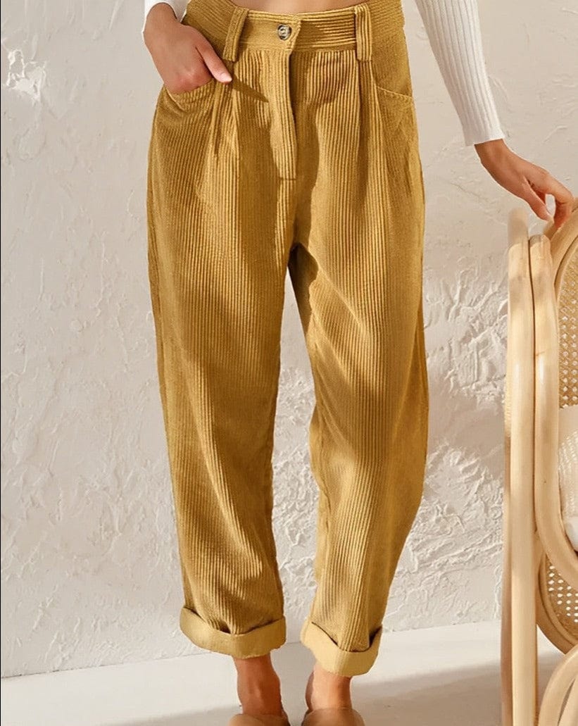 Pantalon femme en tissu côtelé, quatre coloris, du S au 3XL