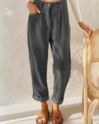 Pantalon femme en tissu côtelé, quatre coloris, du S au 3XL
