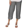 Pantalon en lin femme taille haute, cordon de serrage, coupe droite
