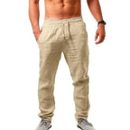 Pantalon fluide homme léger, uni, sept coloris, du S au 3XL, beige