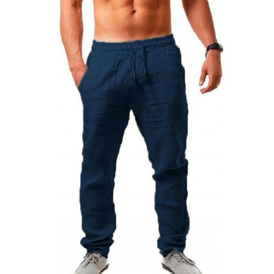 Pantalon fluide homme léger, uni, sept coloris, du S au 3XL, bleu marine
