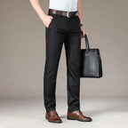 Pantalon habillé homme coupe droite, trois coloris, du 28 au 40, noir