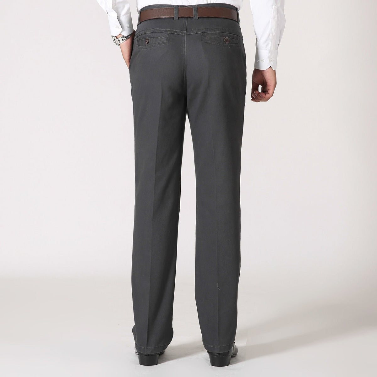 Pantalon habillé homme coupe droite, gris, gris clair ou kaki