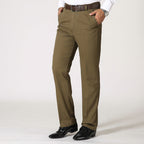 Pantalon habillé homme coupe droite, gris, gris clair ou kaki, kaki