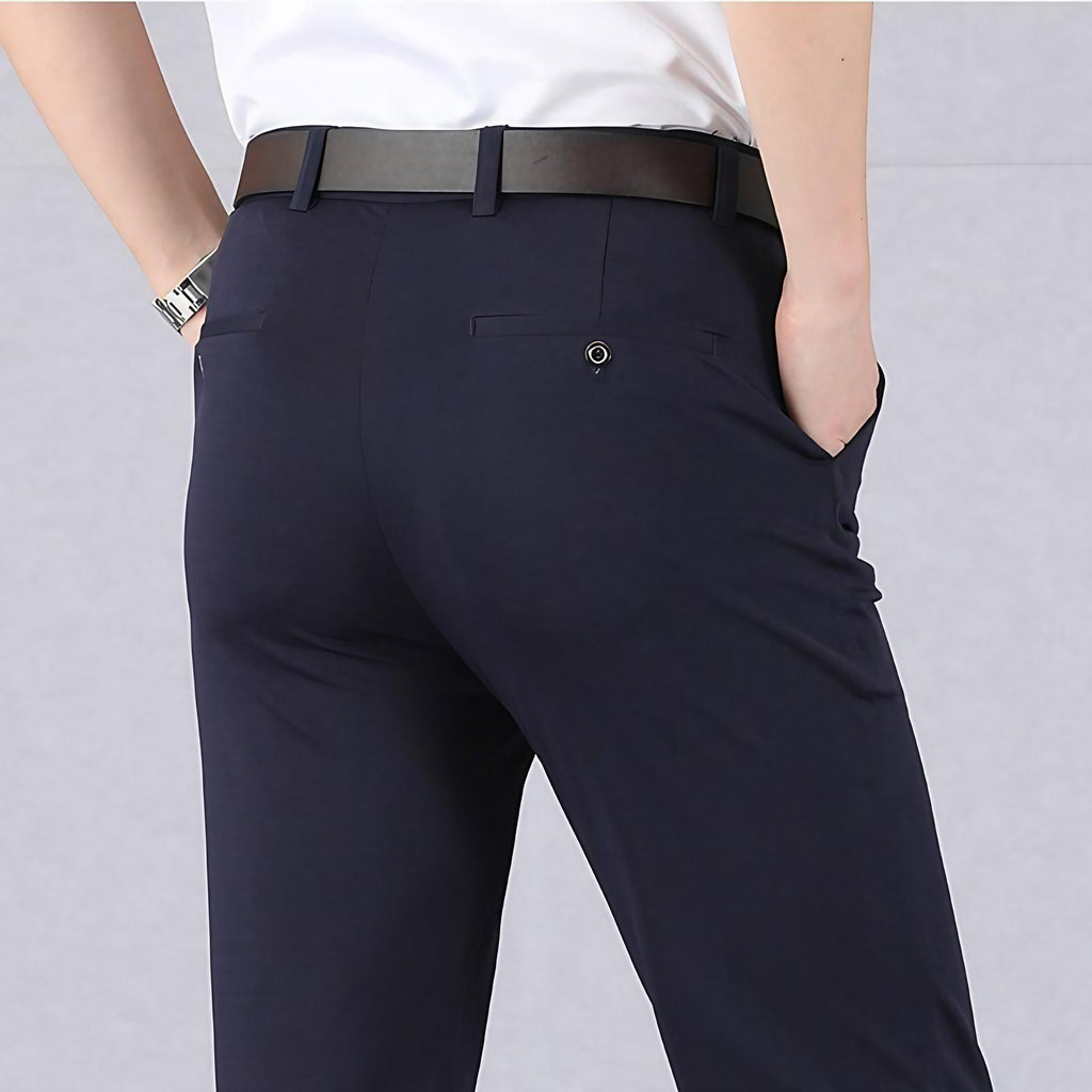 Pantalon homme ajusté extensible, taille mi-haute, du 29 au 42, bleu