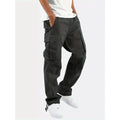 Pantalon cargo homme coupe droite et large, six coloris, noir