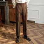 Pantalon homme coupe droite, beige, marron ou noir, du S au 2XL