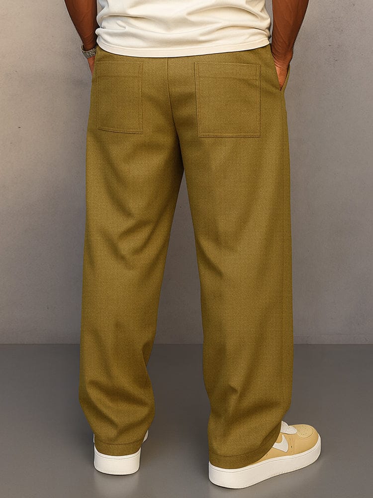 Pantalon large homme à taille élastique et cordon, six coloris