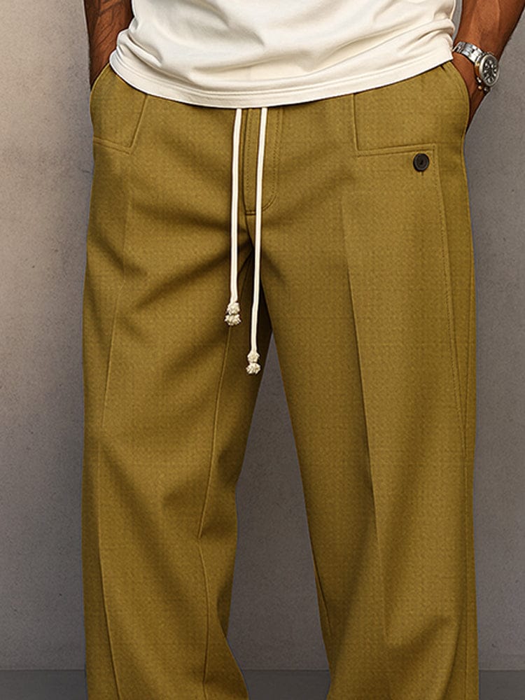 Pantalon large homme à taille élastique et cordon, six coloris