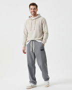 Pantalon chaud homme, taille à cordon, poches profondes, gris