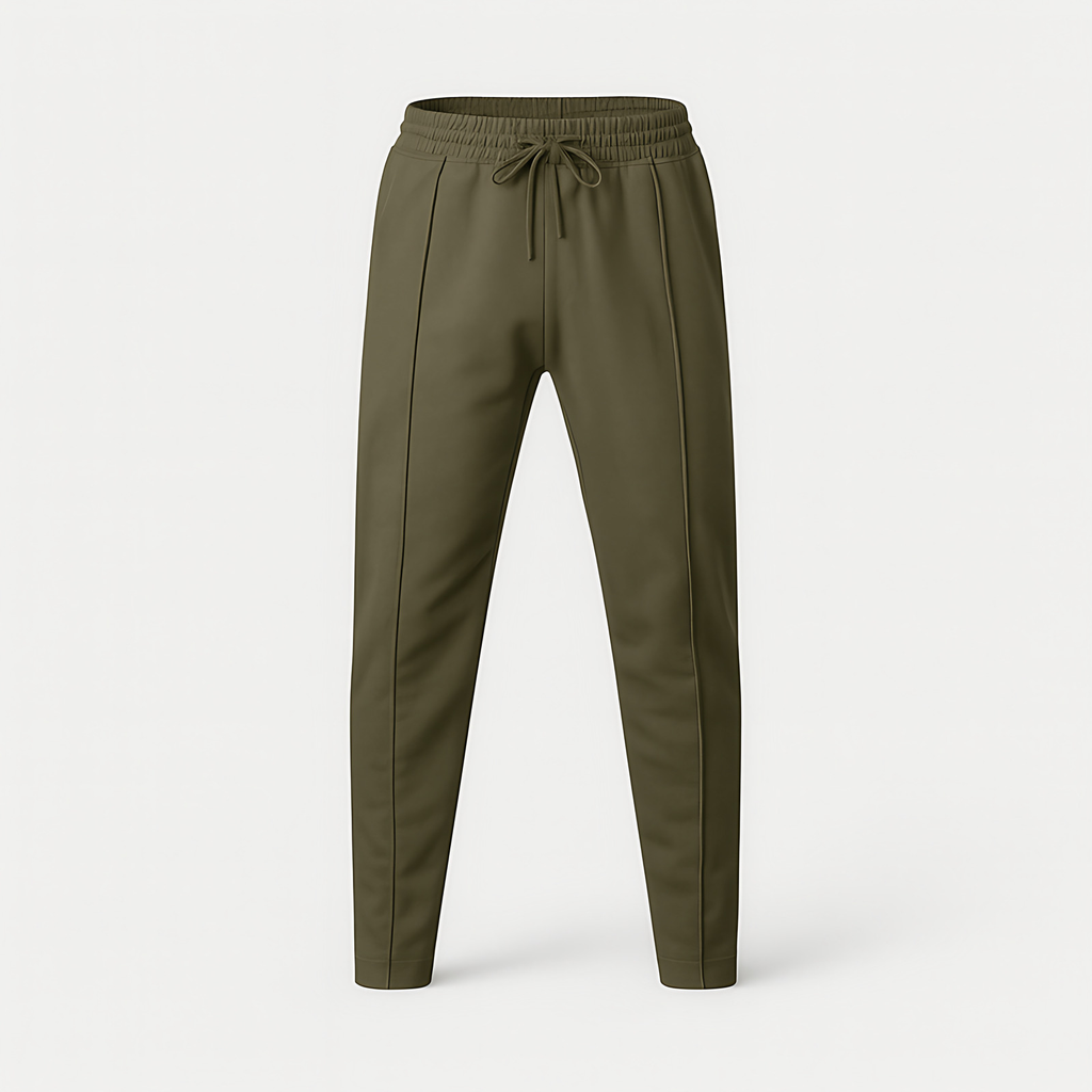 Pantalon homme décontracté à ceinture élastique, neuf coloris, vert foncé