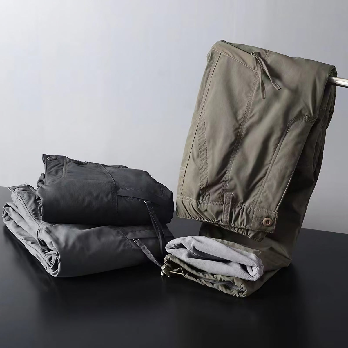 Pantalon homme doublé pour l'hiver, coupe droite, poches