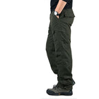Pantalon homme doublé pour l'hiver, coupe droite, poches, bleu marine