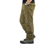 Pantalon homme doublé pour l'hiver, coupe droite, poches, vert