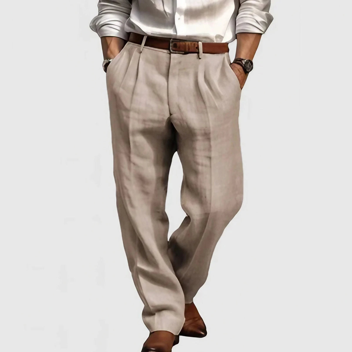 Pantalon droit homme en coton, cinq coloris, du S au 3XL, kaki