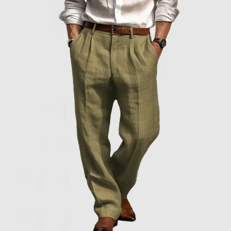 Pantalon droit homme en coton, cinq coloris, du S au 3XL, olive