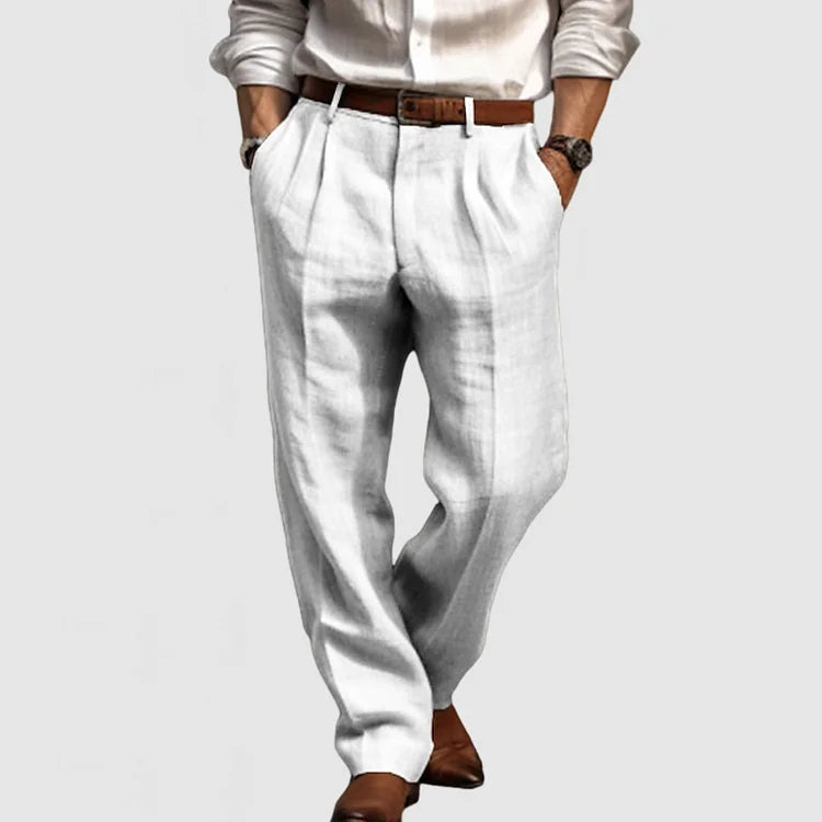 Pantalon droit homme en coton, cinq coloris, du S au 3XL, blanc