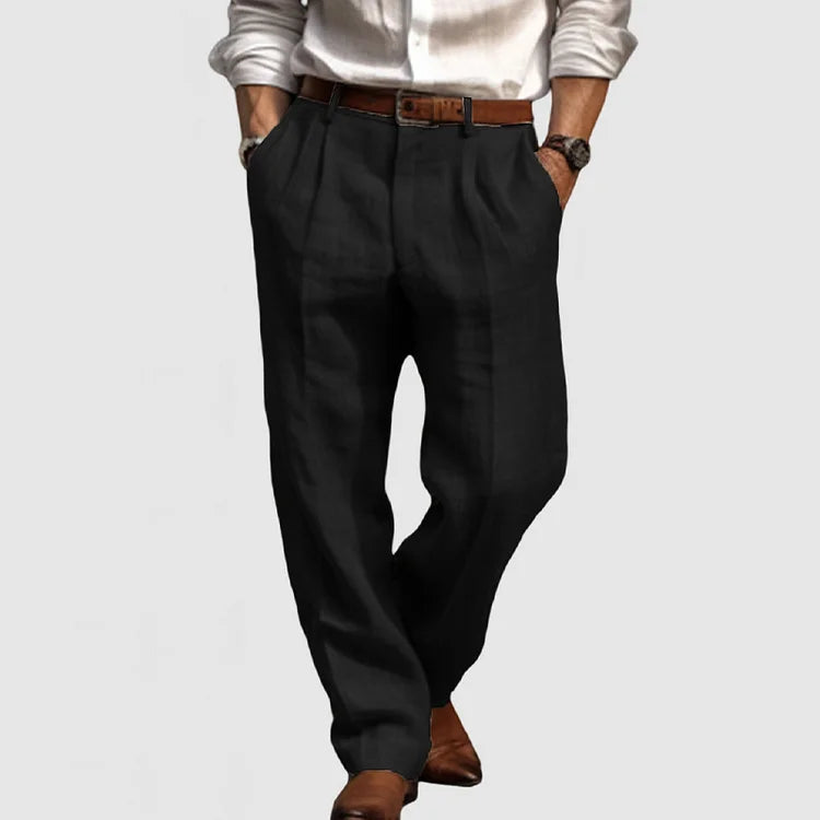 Pantalon droit homme en coton, cinq coloris, du S au 3XL, noir