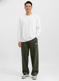 Pantalon homme en velours côtelé, jambe droite, taille cordon, vert