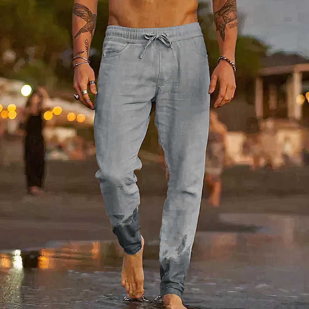 Pantalon homme léger pour l'été, sept coloris, du S au 3XL, gris