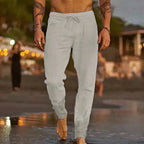 Pantalon homme léger pour l'été, sept coloris, du S au 3XL, gris clair
