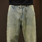 Pantalon homme délavé rétro, coupe droite slim, du S au 2XL