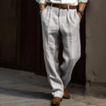 Pantalon homme style rétro, coupe ajustée, quatre coloris, gris